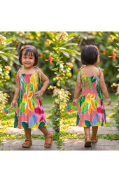 Hand Painted Rayon Kids Dress